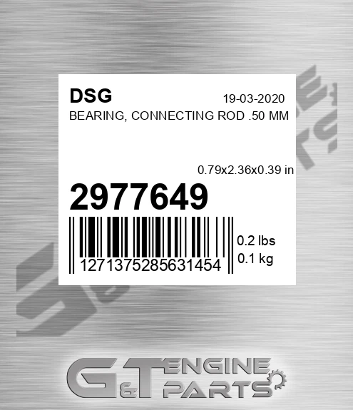 2977649 DSG Bearing, Connecting Rod .50 Mm