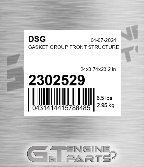 2302529 DSG Gasket Group Front Structure