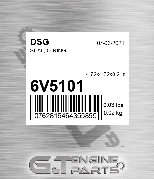 6V5101 Seal, O-ring