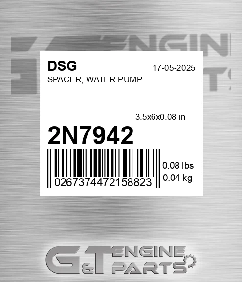 2N7942 DSG Spacer, Water Pump