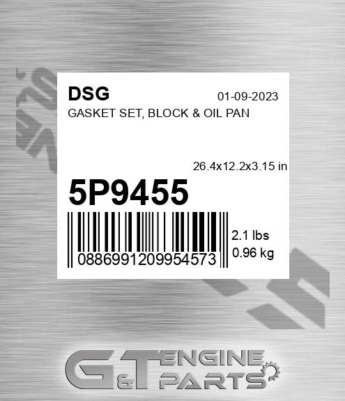 5P9455 Gasket Set, Block & Oil Pan