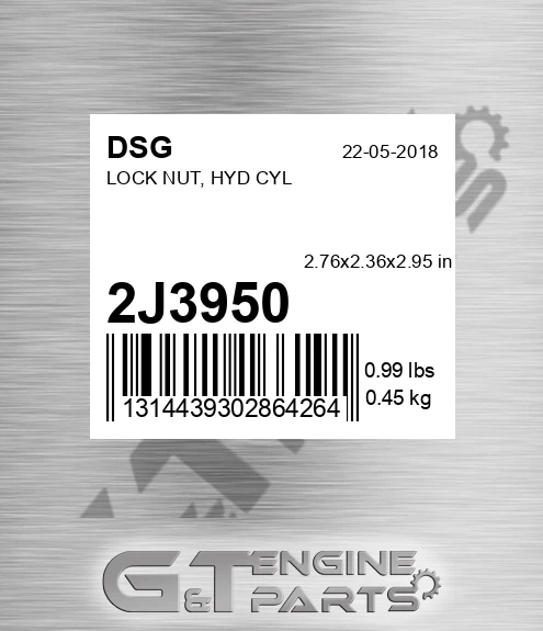 2J3950 Lock Nut, Hyd Cyl