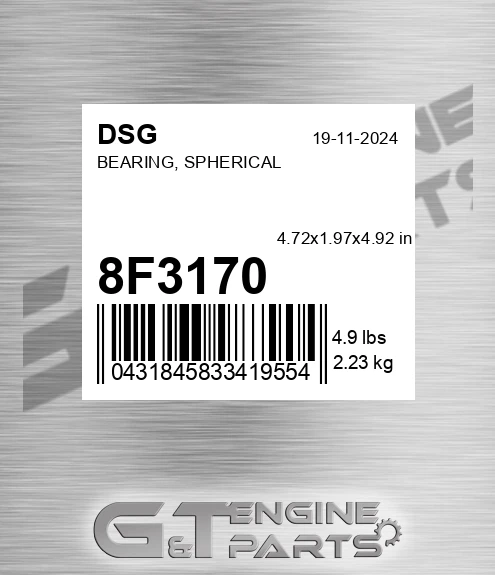 8F3170 DSG Bearing, Spherical