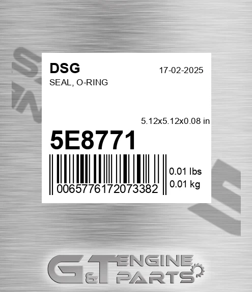 5E8771 Seal, O-ring