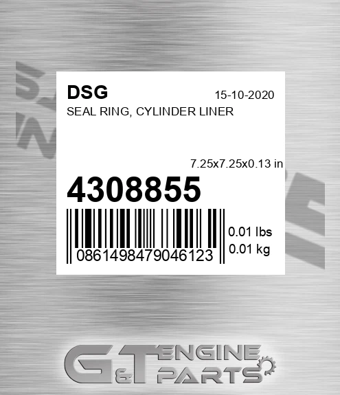 4308855 Seal Ring, Cylinder Liner