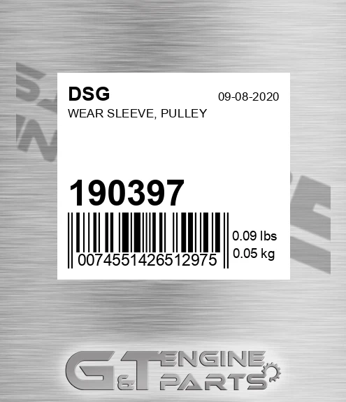 190397 Wear Sleeve, Pulley
