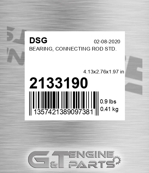 2133190 Bearing, Connecting Rod Std.