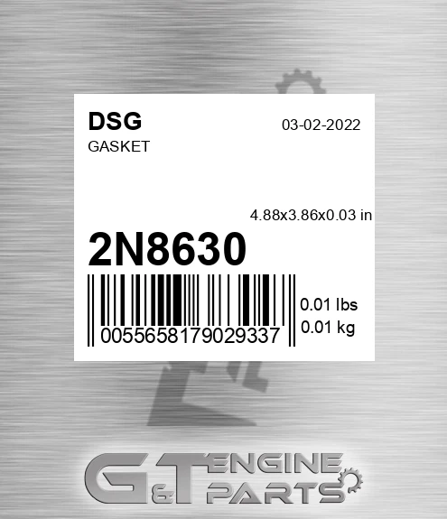 2N8630 Gasket