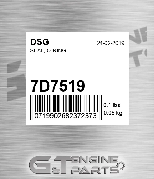 7D7519 Seal, O-ring
