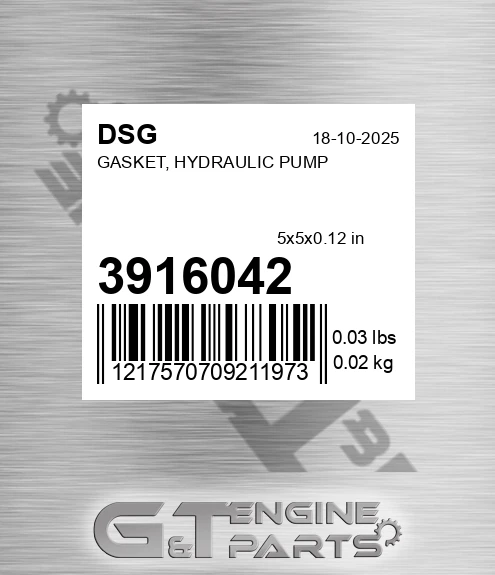 3916042 Gasket, Hydraulic Pump