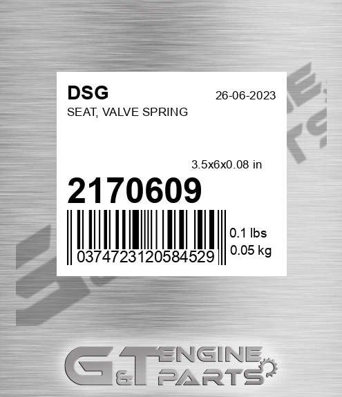 2170609 DSG Seat, Valve Spring