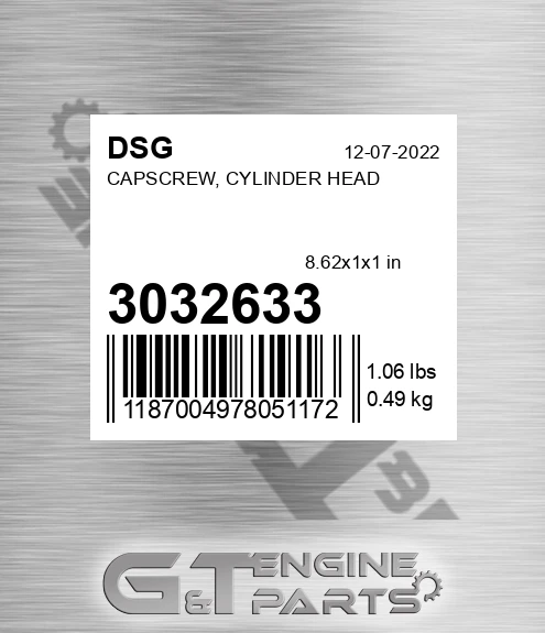 3032633 Capscrew, Cylinder Head