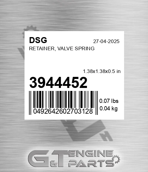 3944452 Retainer, Valve Spring