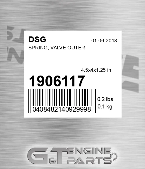 1906117 Spring, Valve Outer