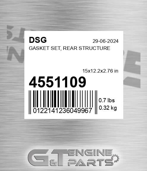 4551109 Gasket Set, Rear Structure