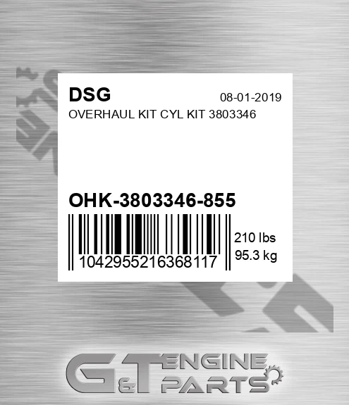OHK-3803346-855 Overhaul Kit Cyl Kit 3803346