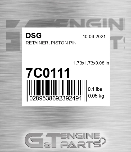 7C0111 Retainer, Piston Pin