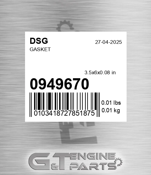 0949670 DSG Gasket