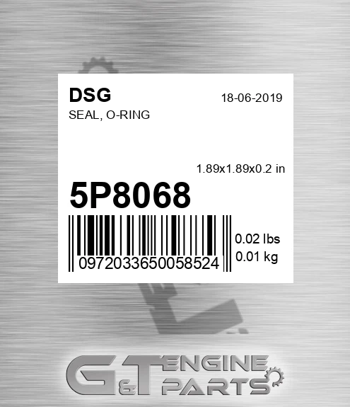 5P8068 DSG Seal, O-ring