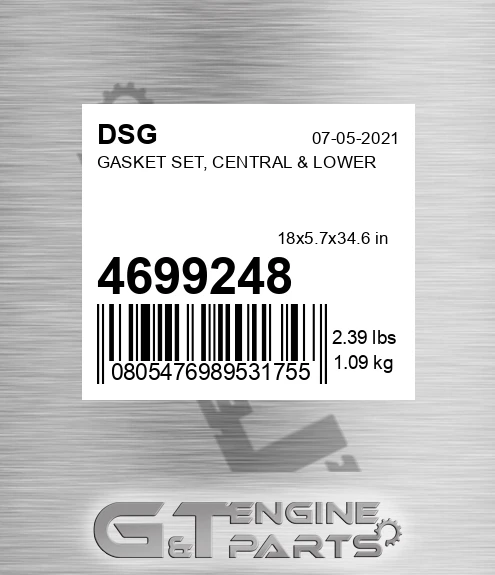 4699248 Gasket Set, Central & Lower