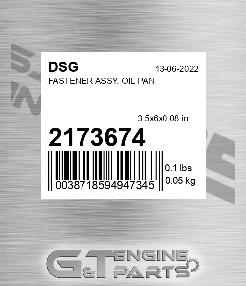 2173674 Fastener Assy. Oil Pan