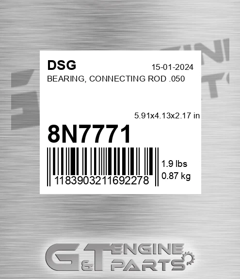 8N7771 DSG Bearing, Connecting Rod .050