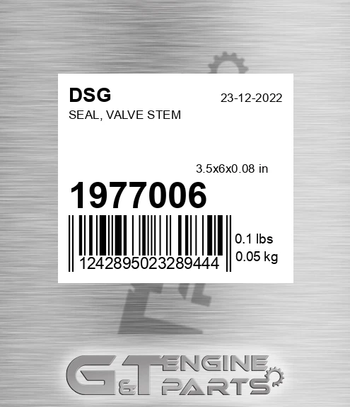 1977006 DSG Seal, Valve Stem