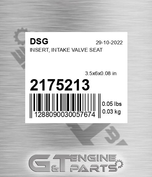 2175213 DSG Insert, Intake Valve Seat