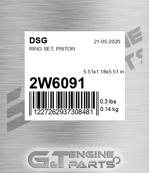 2W6091 Ring Set, Piston