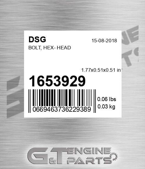 1653929 Bolt, Hex- Head