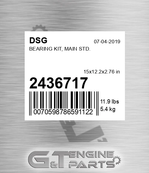 2436717 Bearing Kit, Main Std.