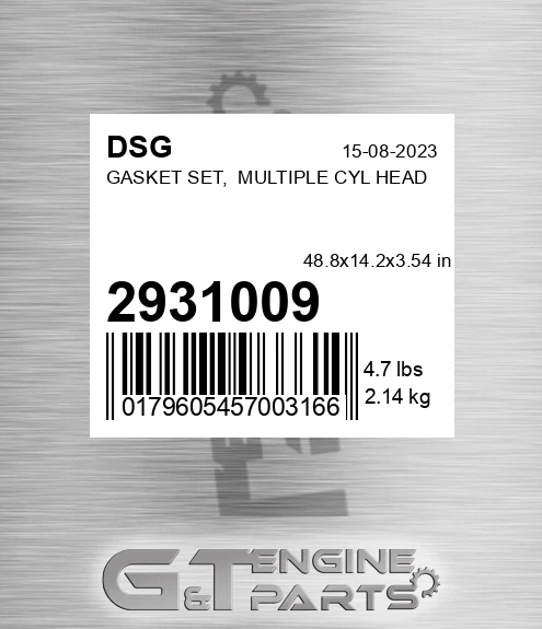 2931009 DSG Gasket Set, Multiple Cyl Head