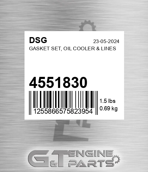 4551830 Gasket Set, Oil Cooler & Lines