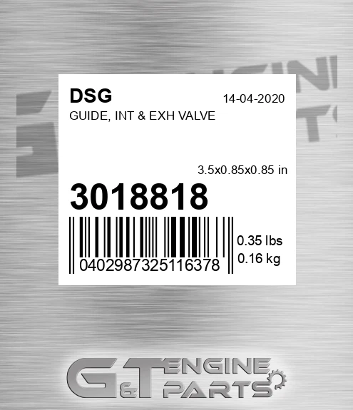 3018818 Guide, Int & Exh Valve