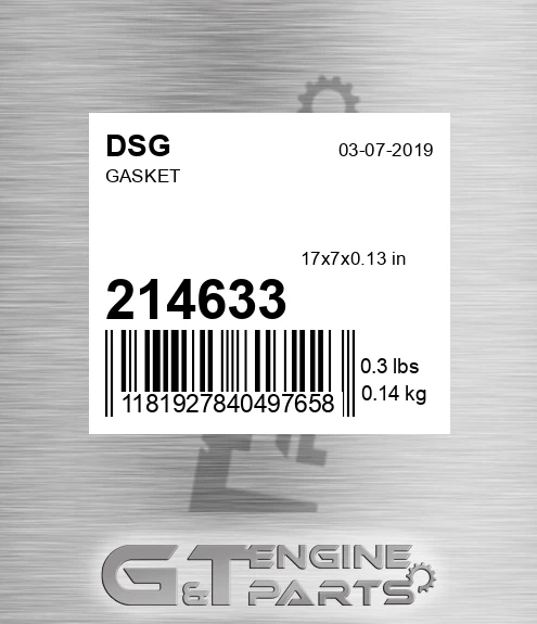214633 DSG Gasket