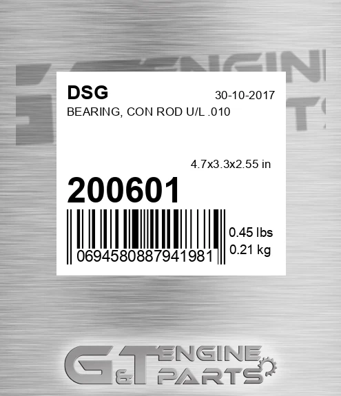 200601 Bearing, Con Rod U/l .010