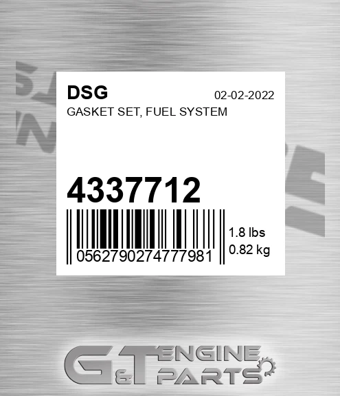 4337712 DSG Gasket Set, Fuel System