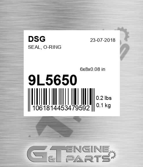 9L5650 Seal, O-ring