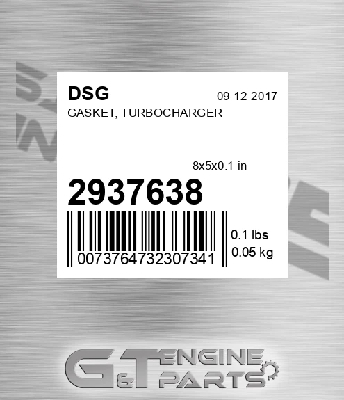 2937638 DSG Gasket, Turbocharger