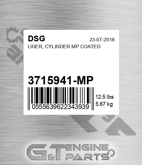 3715941-MP Liner, Cylinder Mp Coated