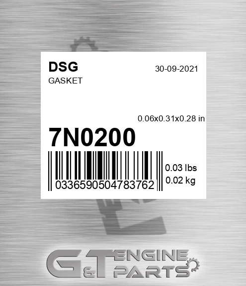 7N0200 DSG Gasket