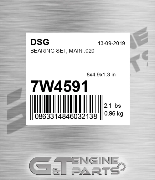 7W4591 Bearing Set, Main .020