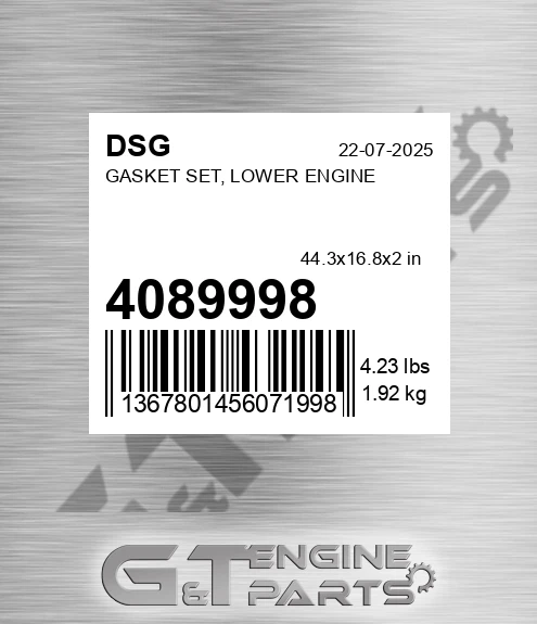 4089998 Gasket Set, Lower Engine