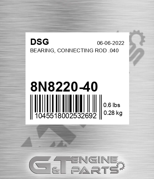 8N8220-40 Bearing, Connecting Rod .040