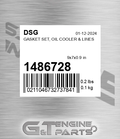 1486728 Gasket Set, Oil Cooler & Lines