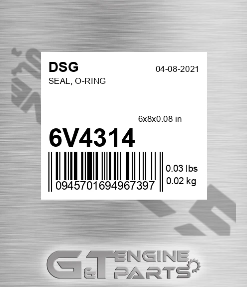 6V4314 DSG Seal, O-ring