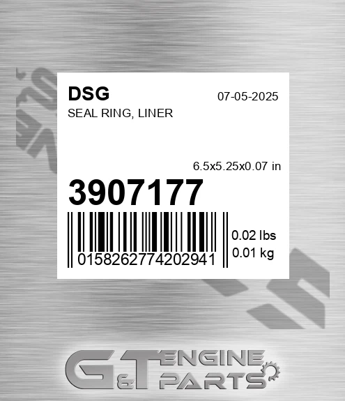 3907177 Seal Ring, Liner