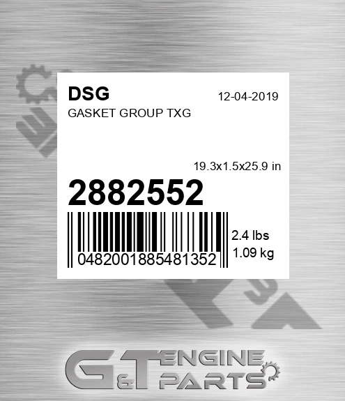 2882552 Gasket Group Txg