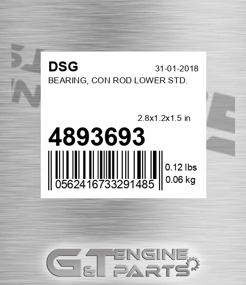4893693 Bearing, Con Rod Lower Std.