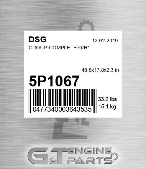 5P1067 Group-complete O/h*